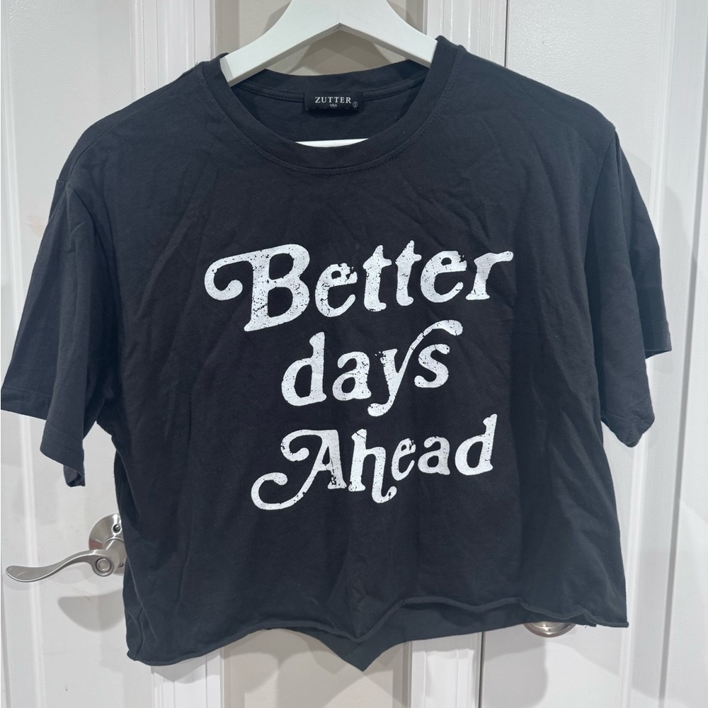 Black Graphic Tee with Positive Message
